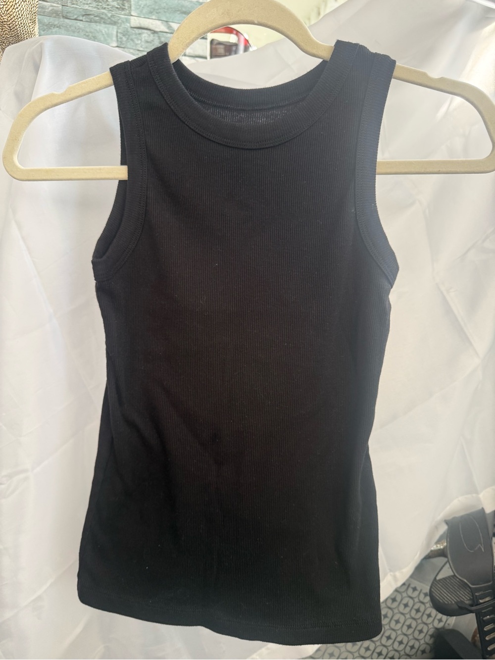 Classic Black Ribbed Tank Top - Girl’s Sleeveless Knit